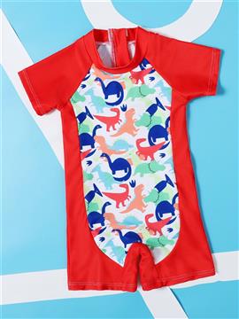 Baby Boy Dinosaur Print One Piece Swimsuit