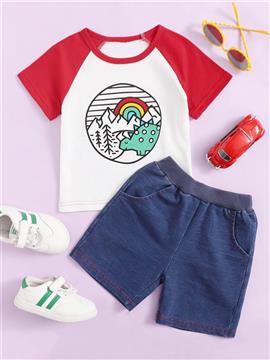 Baby Boy Raglan Sleeve Tee With Shorts