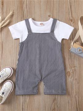 Baby Boy Tee & Striped Overall