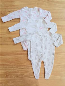 Baby Girl 3 Piece Pack Sleepsuit