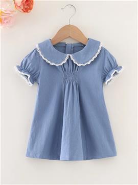 Baby Girl Lace Insert Peter Pan Collar Dress