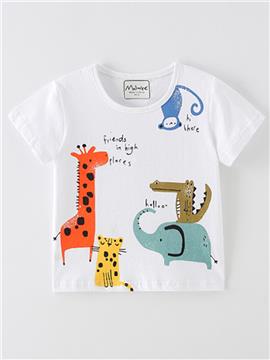 Boys Animal Print Short Sleeve T-shirt