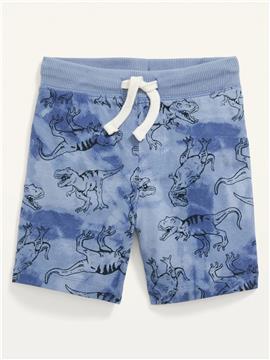 Functional-Drawstring Printed Jersey Shorts for Toddler Boys