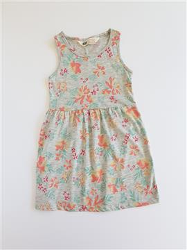 Girl Floral Print Sleeveless Dress