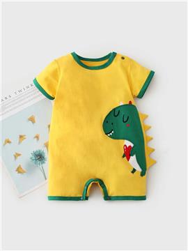 Peninsula Baby Boy Dinosaur Graphic Contrast Binding Romper