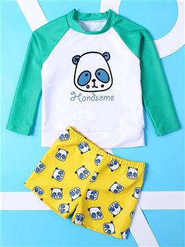 Toddler Boys Cartoon Panda Print Swimsuit