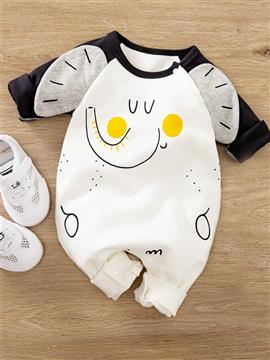 Yierying Baby Boy Cartoon Graphic Raglan Sleeve Jumpsuit